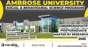 Ambrose University Social & Behavioural Science Programs