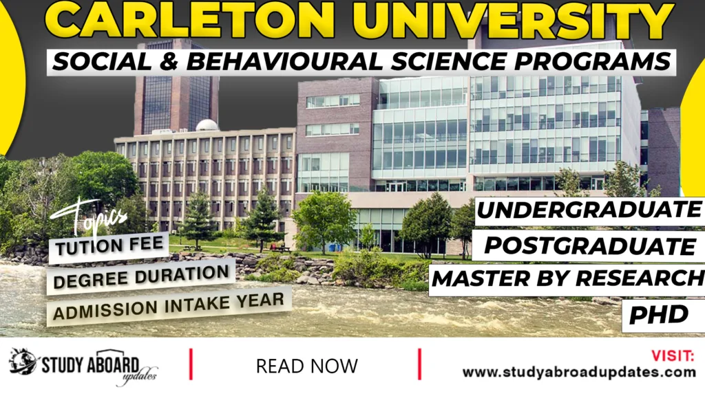 Carleton University Social & Behavioural Science Programs