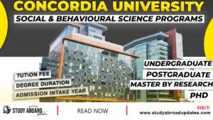 Concordia University Social & Behavioural Science Programs