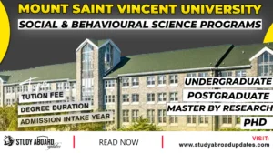 Mount Saint Vincent University Social & Behavioural Science Programs