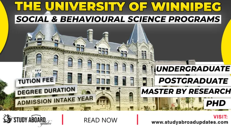 University of Winnipeg Social & Behavioural Science programs
