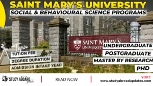 Saint Mary's University Social & Behavioural Science Programs