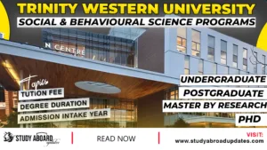 Trinity Western University Social & Behavioural Science Programs