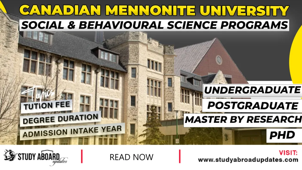 Canadian Mennonite Social & Behavioural Science Programs