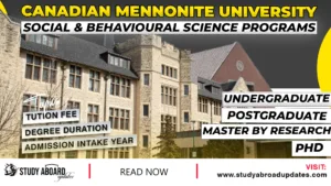 Canadian Mennonite Social & Behavioural Science Programs