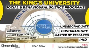 The King's University Social & Behavioural Science Programs