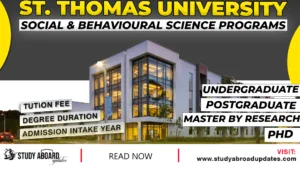 St. Thomas University Social & Behavioural Science Programs