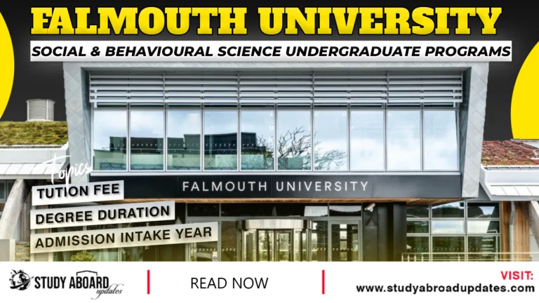 Falmouth University Social & Behavioural Science undergraduate Programs