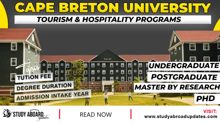 Cape Breton University Tourism & Hospitality Programs