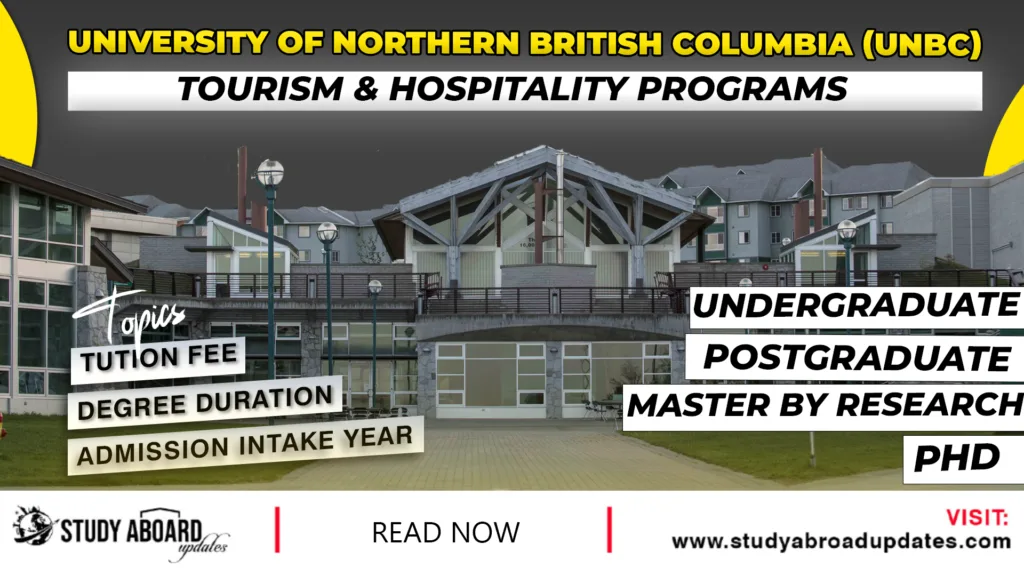 University of Northern British Columbia Tourism & Hospitality Programs