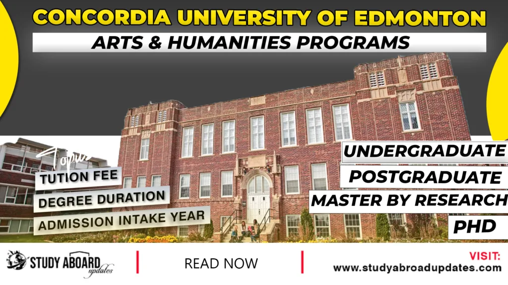 Concordia University of Edmonton Arts & Humanities Programs