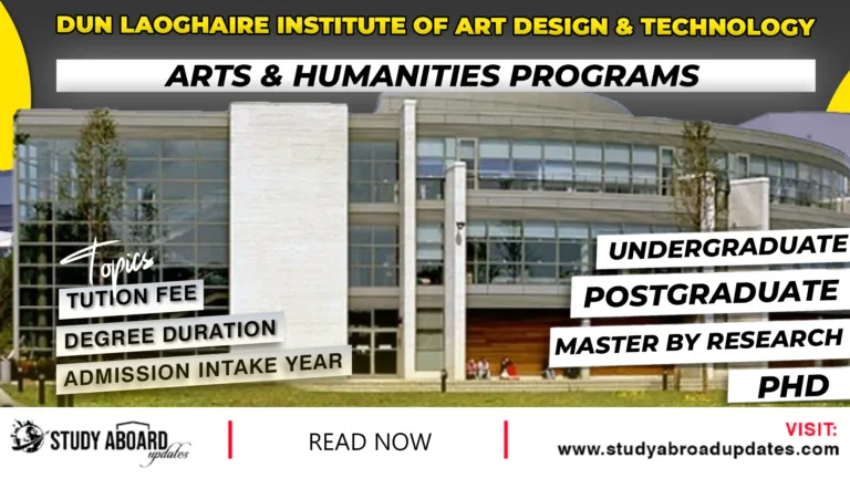 Dun Laoghaire Institute of Art Design & Technology Arts & Humanities Programs