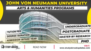 John von Neumann University Arts & Humanities Programs