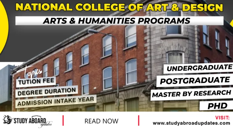 National College of Art & Design Arts & Humanities Programs