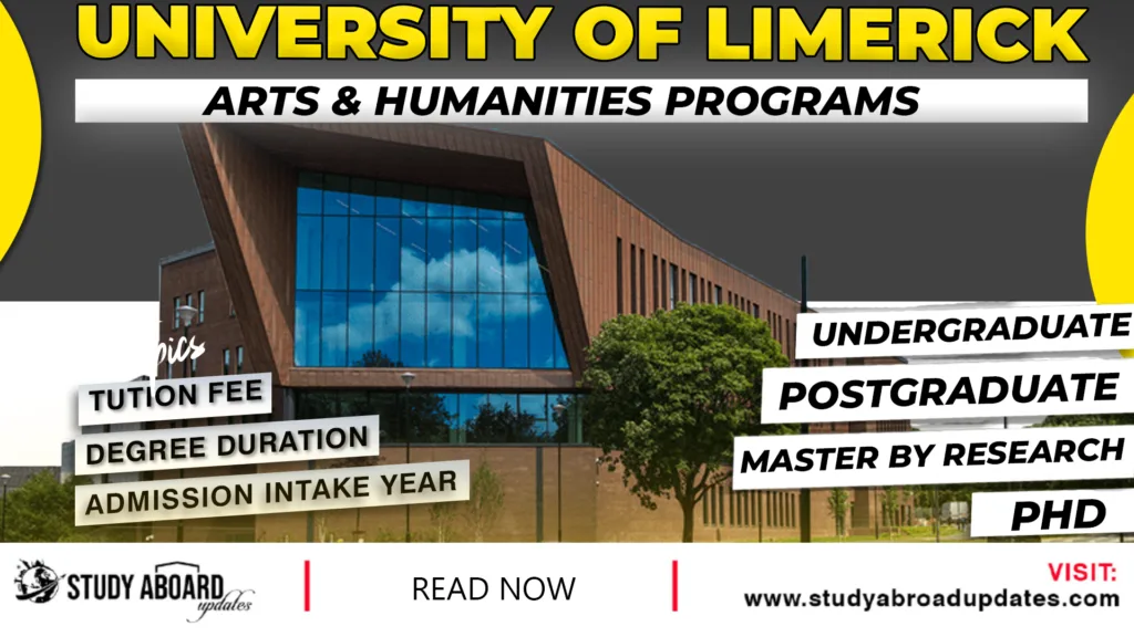 University of Limerick Arts & Humanities Programs