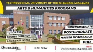 Technological University of the Shannon: Midlands Arts & Humanities Programs