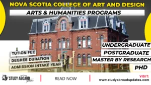 Nova Scotia College of Art And Design Arts & Humanities Programs