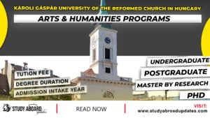 károli gáspár university of the reformed church in hungary Arts & Humanities Programs