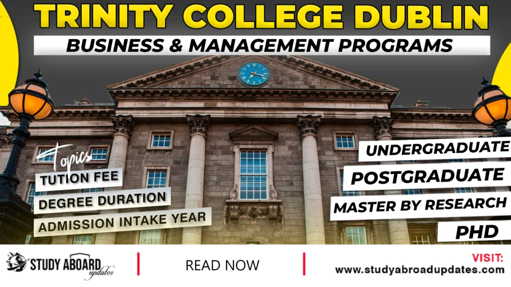 Trinity College Dublin Business & Management Programs