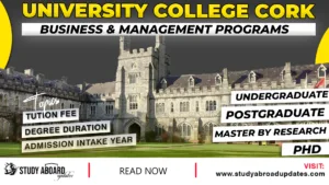 University College Cork Business & Management programs
