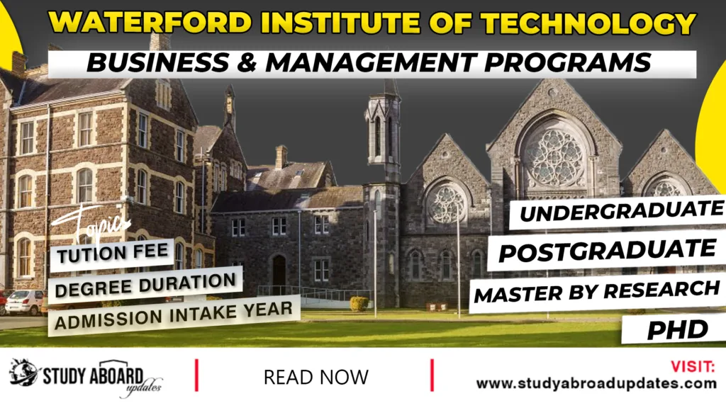 Waterford Institute of Technology Business & Management Programs