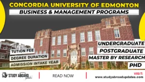 Concordia University of Edmonton Business & Management Programs