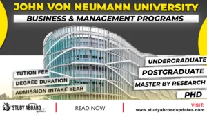 John von Neumann University Business & Management Programs