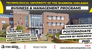 Technological University of the Shannon: Midlands Business & Management Programs