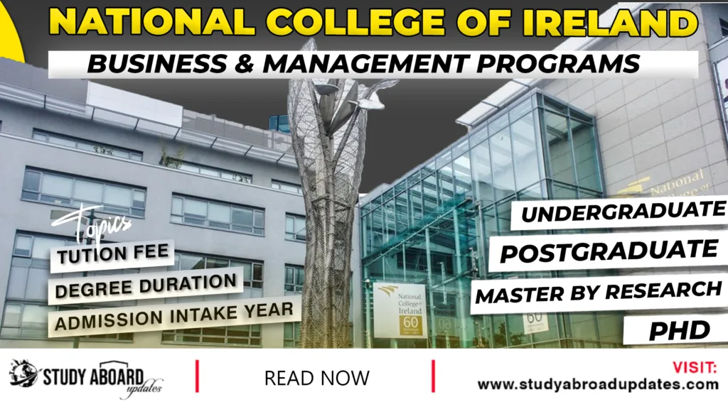 National College of Ireland Business & Management Programs