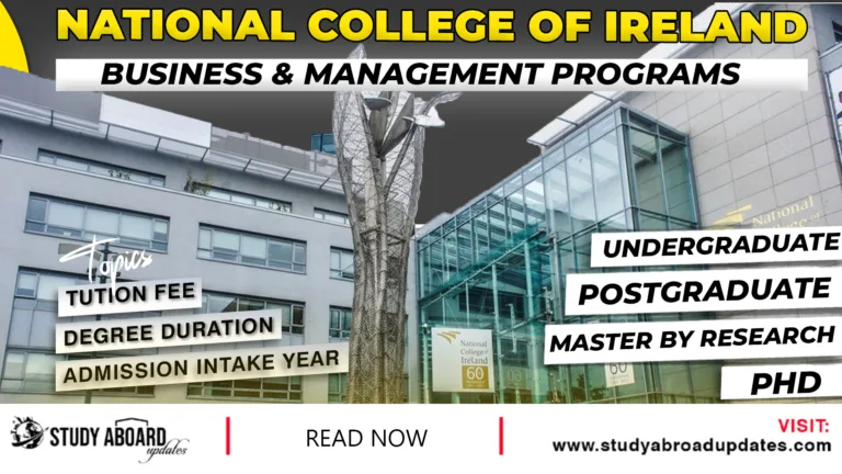 National College of Ireland Business & Management Programs