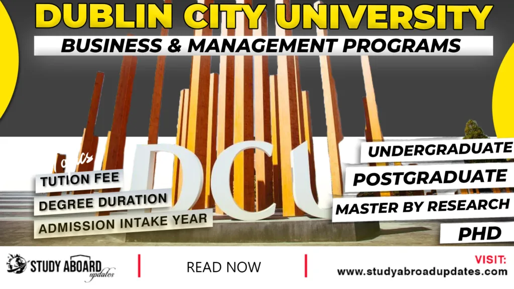 Dublin City University Business & Management Programs