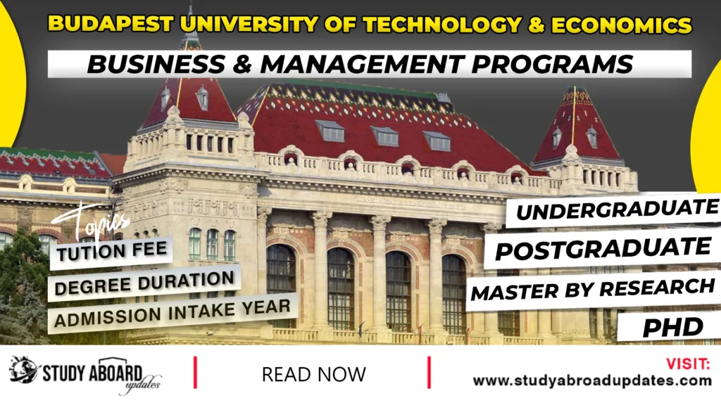 Budapest University of Technology & Economics Business & Management Programs