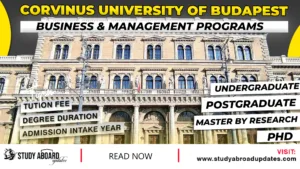 Corvinus University of Budapest Business & Management Programs