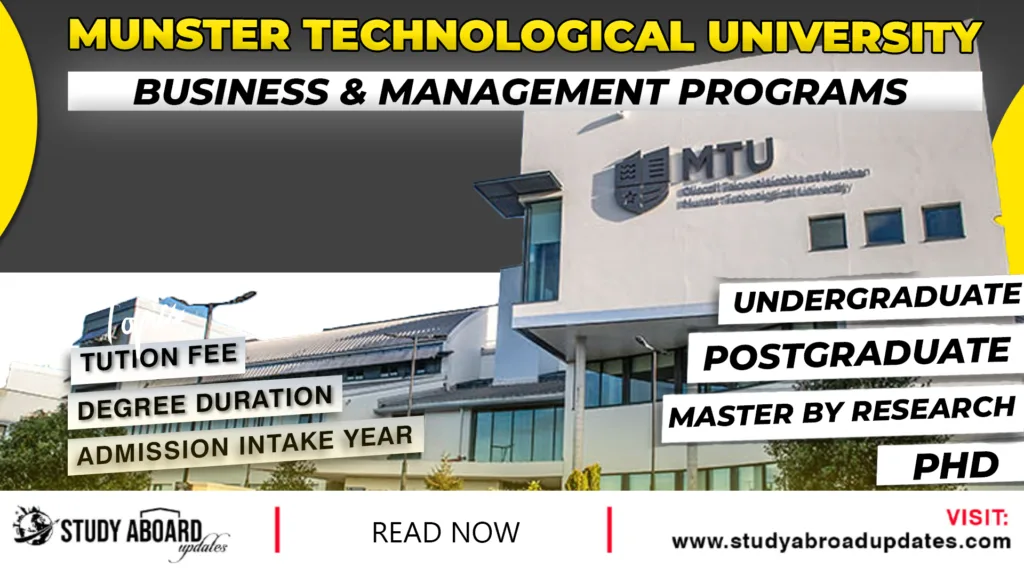 Munster Technological University Business & Management Programs