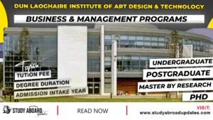 Dun Laoghaire Institute of Art Design & Technology Business & Management Programs