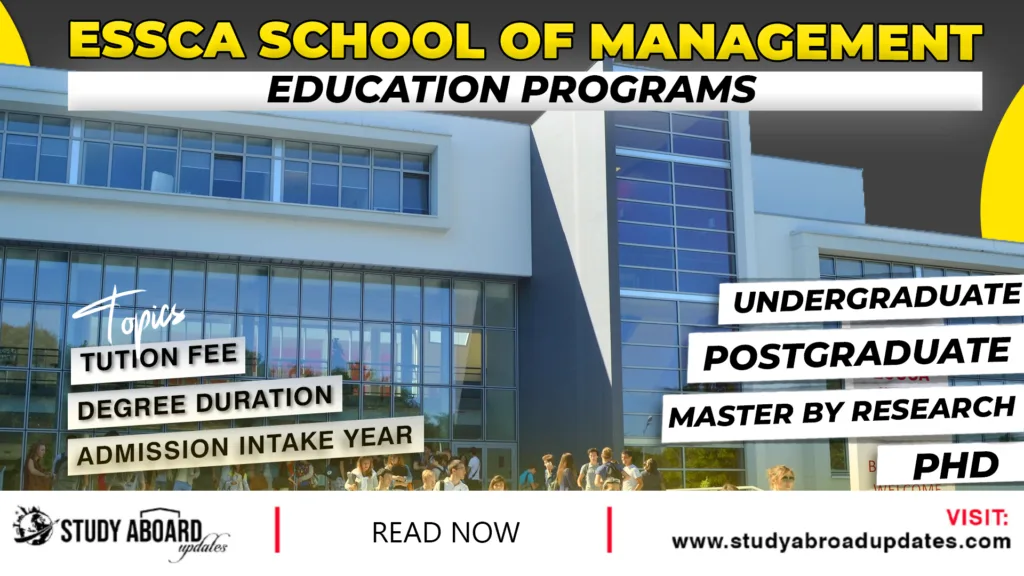 ESSCA School of Management Education Programs