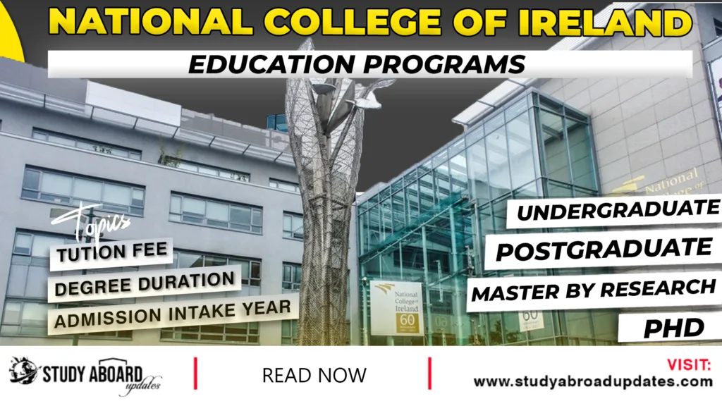 National College of Ireland Education Programs