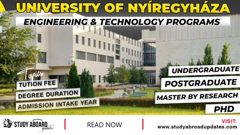 University of Nyíregyháza Engineering & Technology Programs