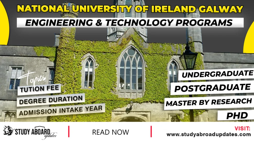 National University of Ireland Galway Engineering & Technology Programs