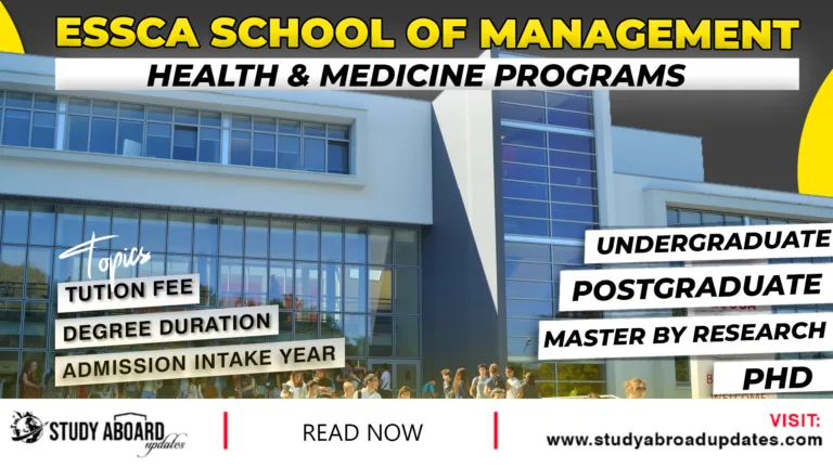 ESSCA School of Management Health & Medicine Programs