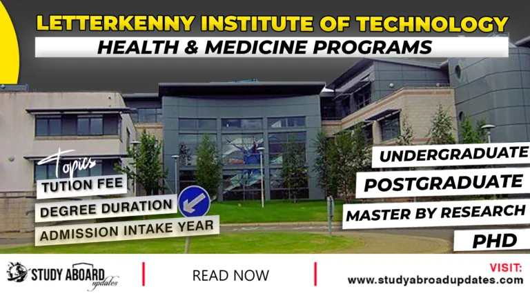 Letterkenny Institute of Technology Health & Medicine Programs