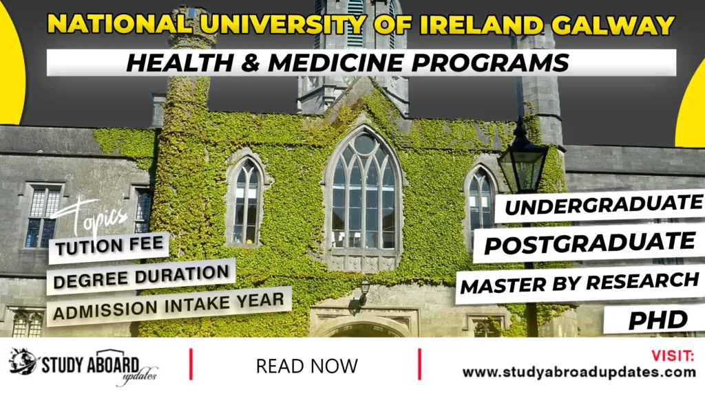 National University of Ireland Galway Health & Medicine Programs