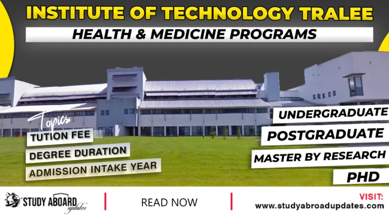 Institute of Technology Tralee Health & Medicine Programs