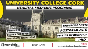 University College Cork Health & Medicine programs