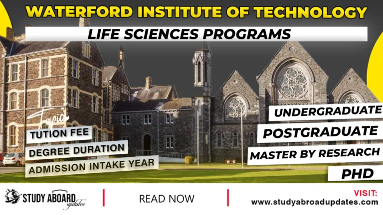 Waterford Institute of Technology Life Sciences Programs