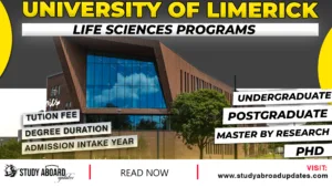 University of Limerick Life Sciences Programs