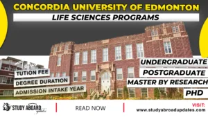 Concordia University of Edmonton Life Sciences Programs
