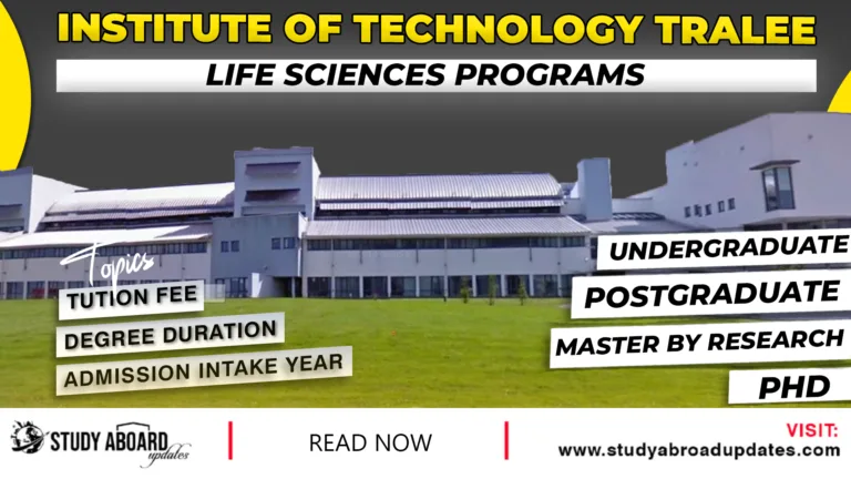 Institute of Technology Tralee Life Sciences Programs