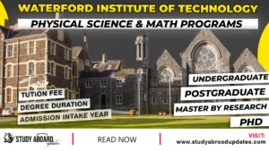 Waterford Institute of Technology Physical Science & Math Programs