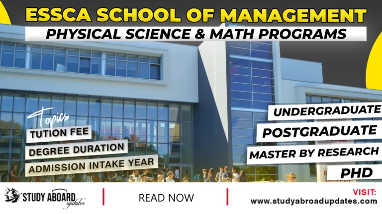 ESSCA School of Management Physical Science & Math Programs